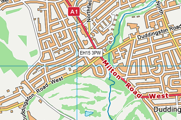 EH15 3PW map - OS VectorMap District (Ordnance Survey)