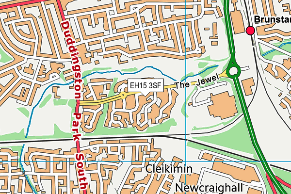 EH15 3SF map - OS VectorMap District (Ordnance Survey)