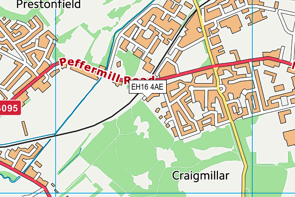 EH16 4AE map - OS VectorMap District (Ordnance Survey)