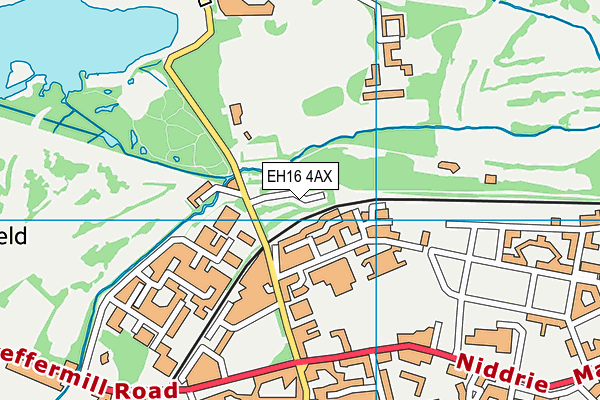 EH16 4AX map - OS VectorMap District (Ordnance Survey)