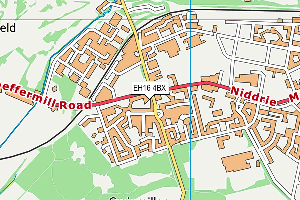 EH16 4BX map - OS VectorMap District (Ordnance Survey)