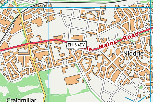 EH16 4DY map - OS VectorMap District (Ordnance Survey)