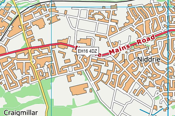 EH16 4DZ map - OS VectorMap District (Ordnance Survey)