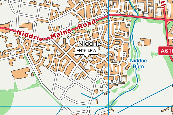 EH16 4EW map - OS VectorMap District (Ordnance Survey)