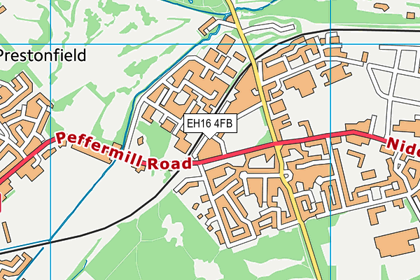 EH16 4FB map - OS VectorMap District (Ordnance Survey)