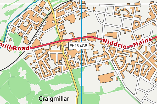 EH16 4GB map - OS VectorMap District (Ordnance Survey)