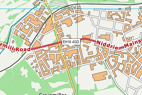 EH16 4GD map - OS VectorMap District (Ordnance Survey)