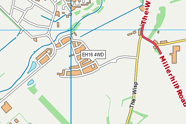 EH16 4WD map - OS VectorMap District (Ordnance Survey)