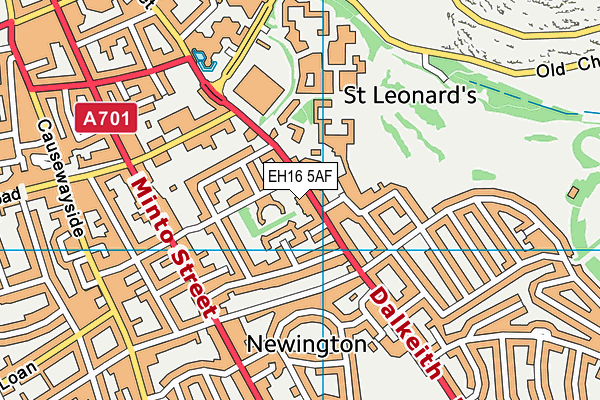 EH16 5AF map - OS VectorMap District (Ordnance Survey)