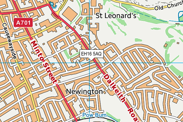 EH16 5AQ map - OS VectorMap District (Ordnance Survey)