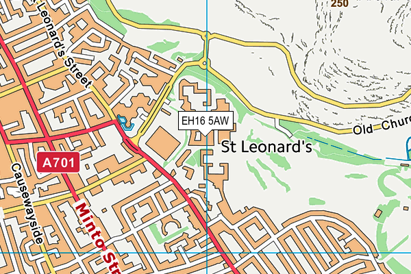 EH16 5AW map - OS VectorMap District (Ordnance Survey)