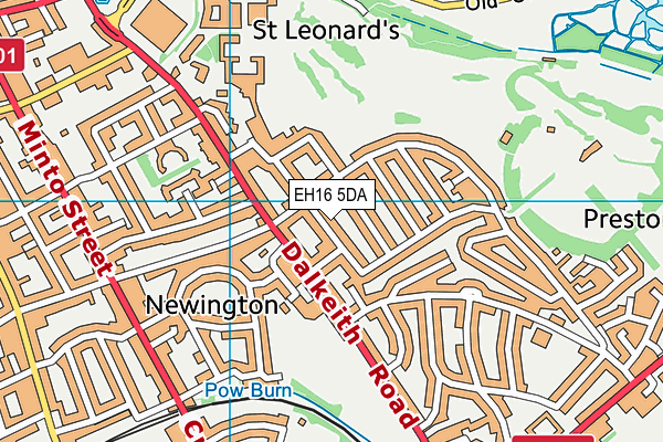 EH16 5DA map - OS VectorMap District (Ordnance Survey)