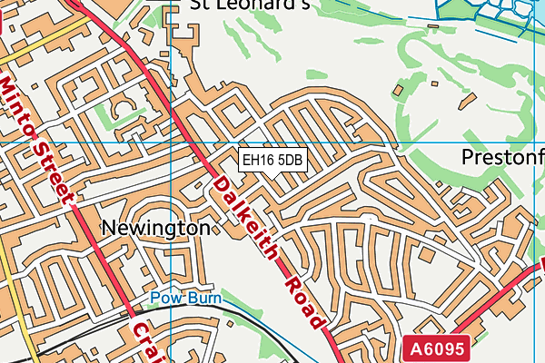 EH16 5DB map - OS VectorMap District (Ordnance Survey)