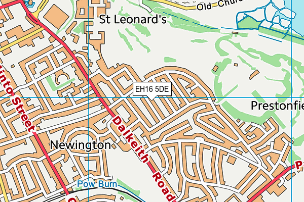 EH16 5DE map - OS VectorMap District (Ordnance Survey)