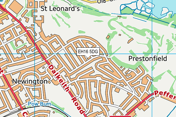 EH16 5DG map - OS VectorMap District (Ordnance Survey)