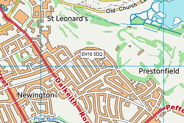 EH16 5DQ map - OS VectorMap District (Ordnance Survey)