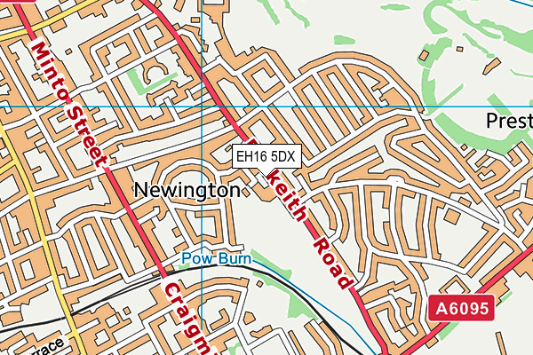 EH16 5DX map - OS VectorMap District (Ordnance Survey)