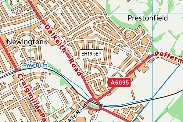 EH16 5EP map - OS VectorMap District (Ordnance Survey)