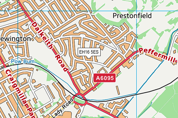 EH16 5ES map - OS VectorMap District (Ordnance Survey)
