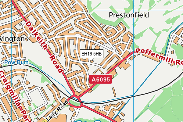 EH16 5HB map - OS VectorMap District (Ordnance Survey)