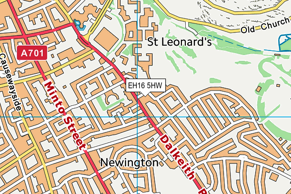 EH16 5HW map - OS VectorMap District (Ordnance Survey)
