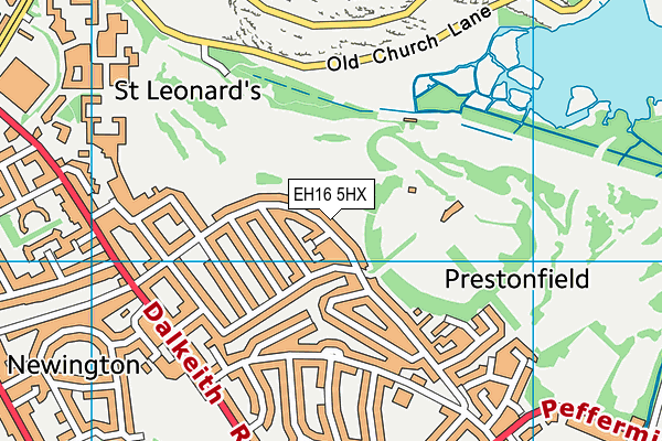 EH16 5HX map - OS VectorMap District (Ordnance Survey)