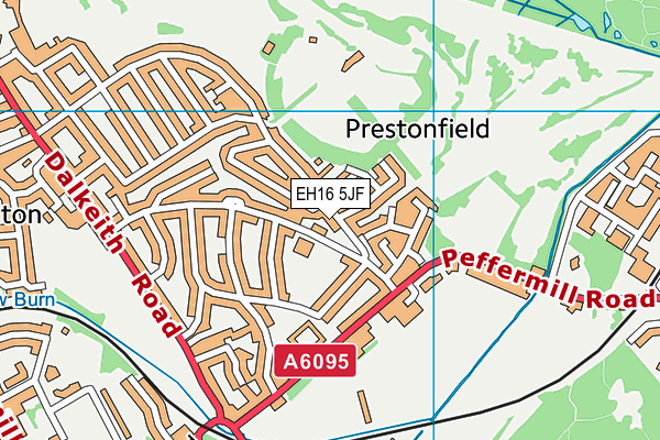 EH16 5JF map - OS VectorMap District (Ordnance Survey)