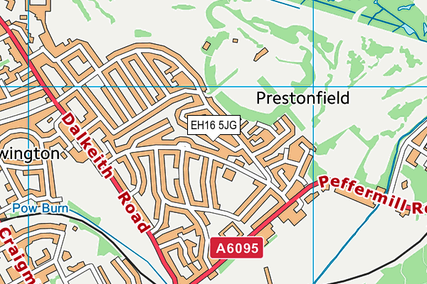 EH16 5JG map - OS VectorMap District (Ordnance Survey)