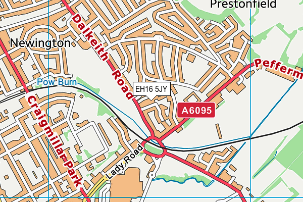 EH16 5JY map - OS VectorMap District (Ordnance Survey)