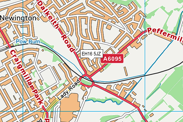 EH16 5JZ map - OS VectorMap District (Ordnance Survey)