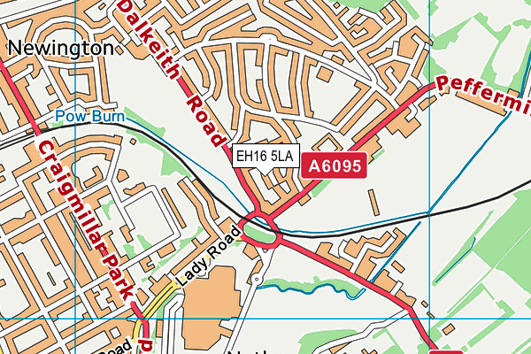 EH16 5LA map - OS VectorMap District (Ordnance Survey)