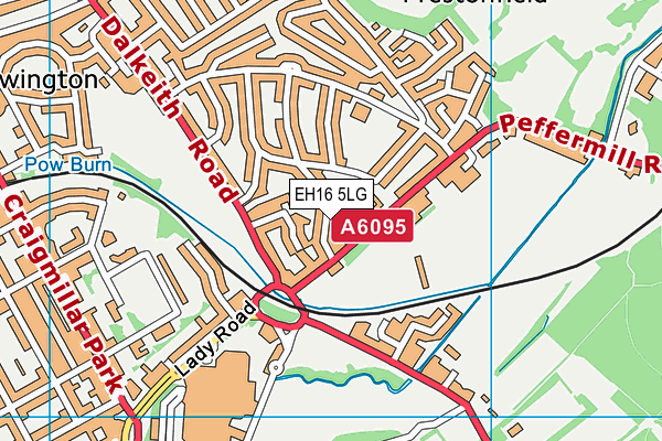 EH16 5LG map - OS VectorMap District (Ordnance Survey)