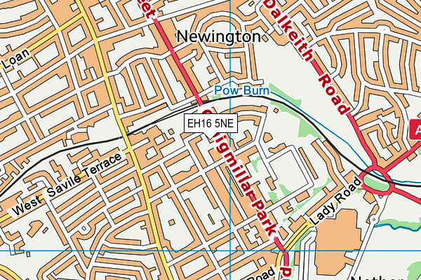 EH16 5NE map - OS VectorMap District (Ordnance Survey)