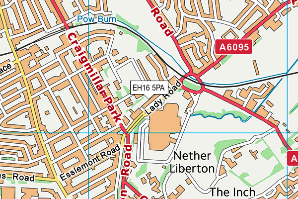 EH16 5PA map - OS VectorMap District (Ordnance Survey)