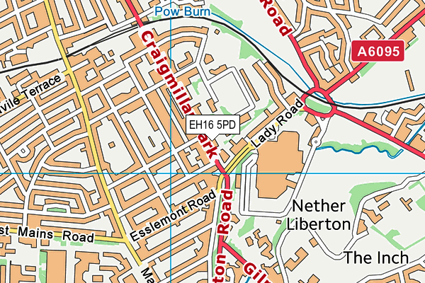 EH16 5PD map - OS VectorMap District (Ordnance Survey)