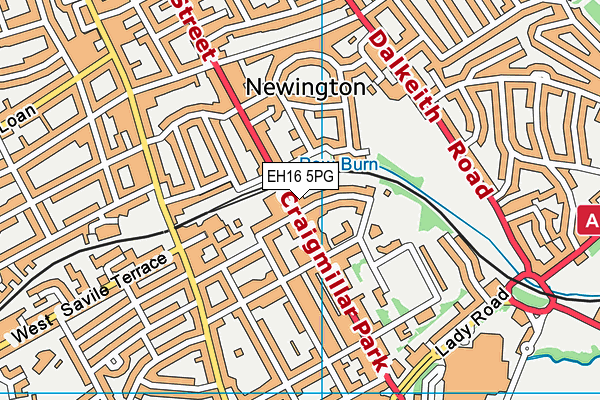 EH16 5PG map - OS VectorMap District (Ordnance Survey)