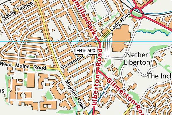 EH16 5PX map - OS VectorMap District (Ordnance Survey)