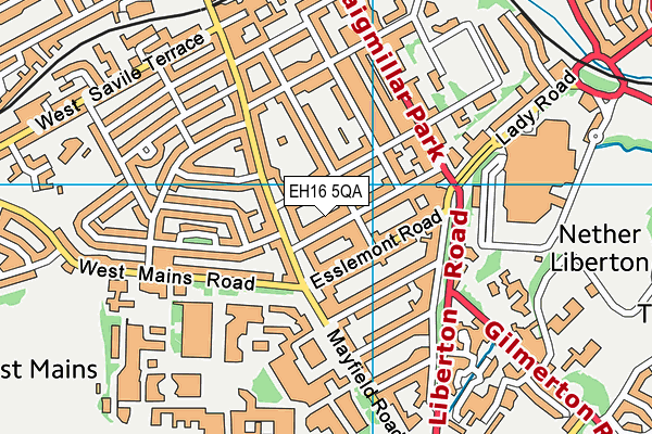 EH16 5QA map - OS VectorMap District (Ordnance Survey)
