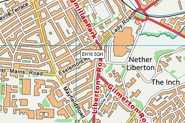 EH16 5QH map - OS VectorMap District (Ordnance Survey)