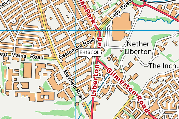 EH16 5QL map - OS VectorMap District (Ordnance Survey)