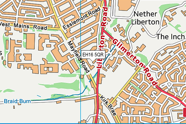 EH16 5QR map - OS VectorMap District (Ordnance Survey)