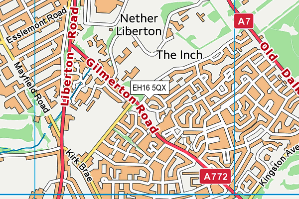 EH16 5QX map - OS VectorMap District (Ordnance Survey)