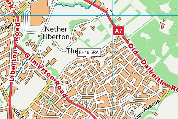 EH16 5RA map - OS VectorMap District (Ordnance Survey)