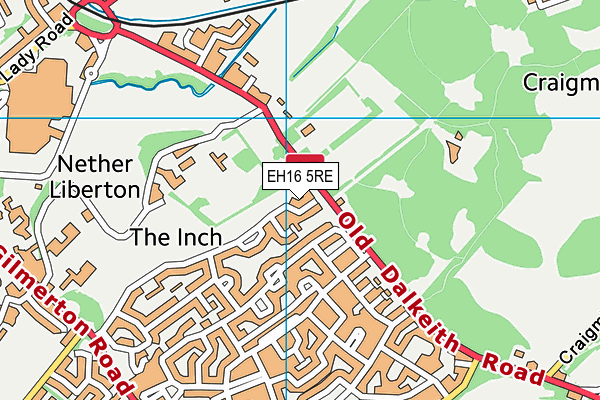 EH16 5RE map - OS VectorMap District (Ordnance Survey)