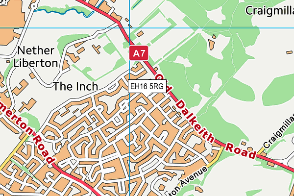 EH16 5RG map - OS VectorMap District (Ordnance Survey)