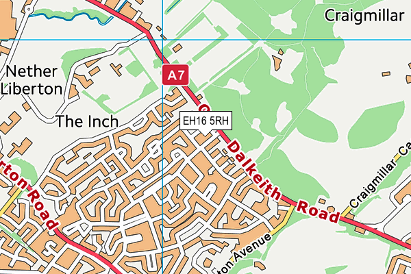 EH16 5RH map - OS VectorMap District (Ordnance Survey)