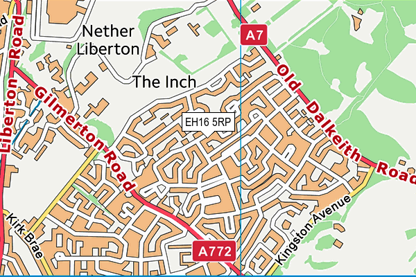 EH16 5RP map - OS VectorMap District (Ordnance Survey)