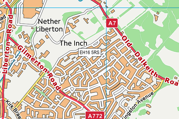EH16 5RS map - OS VectorMap District (Ordnance Survey)