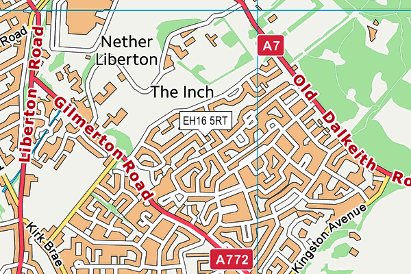 EH16 5RT map - OS VectorMap District (Ordnance Survey)