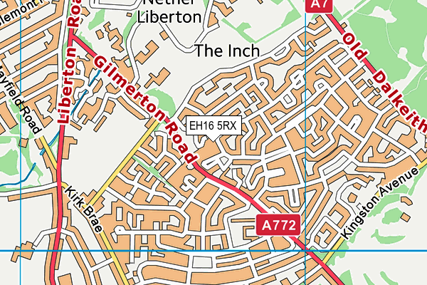 EH16 5RX map - OS VectorMap District (Ordnance Survey)